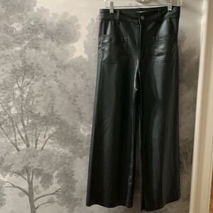 Zara faux leather wide leg pants